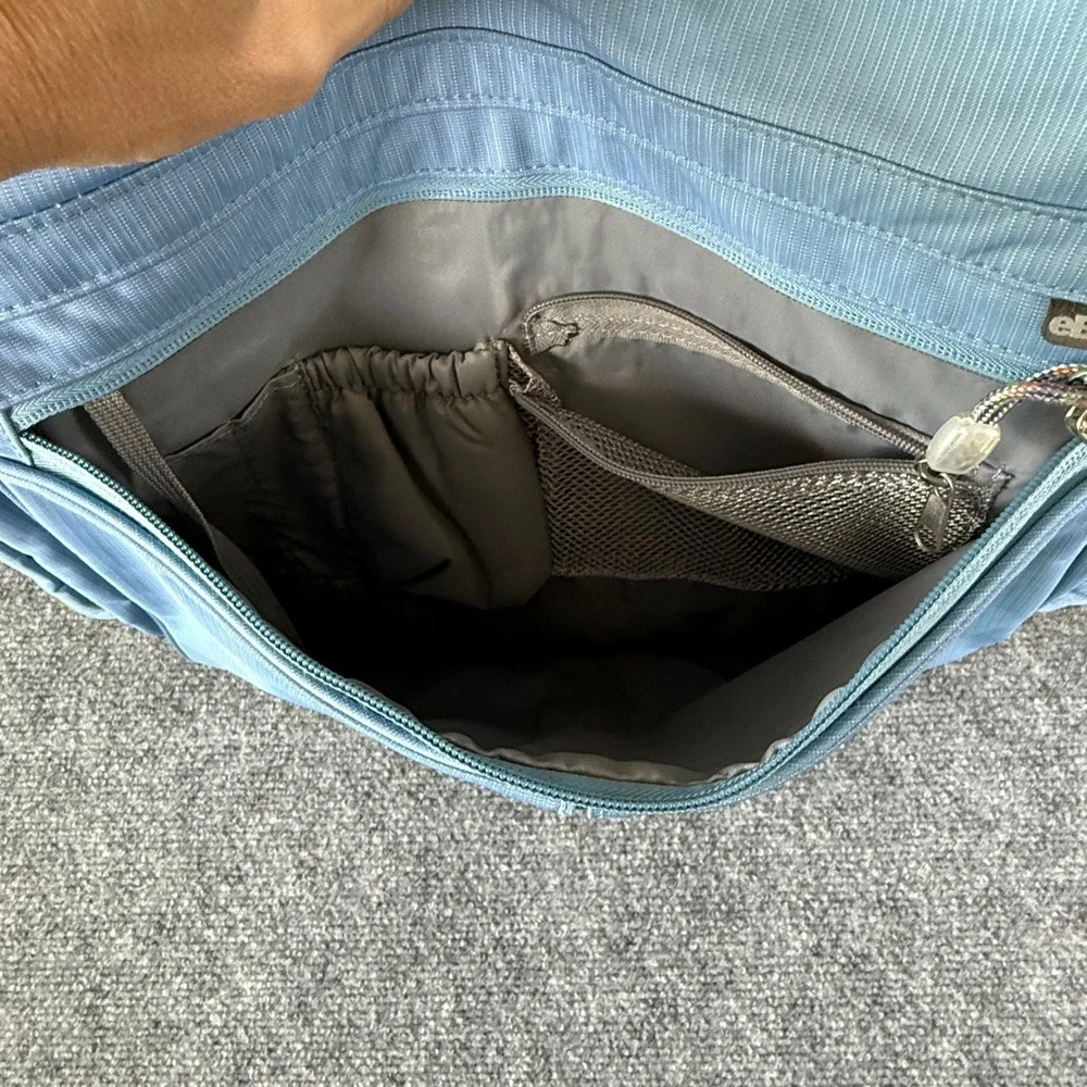 eBags Crossbody Messenger Bag Unisex Large Nylon Light Blue Tech Bag Gorpcore